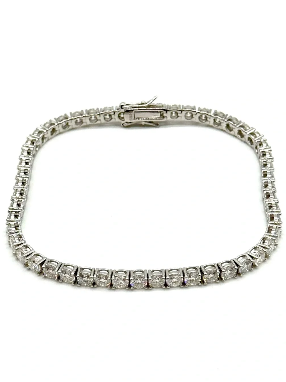 925 Silver, 11.7CTW - 15.0CTW, 4 MM, Moissanite Tennis Bracelet